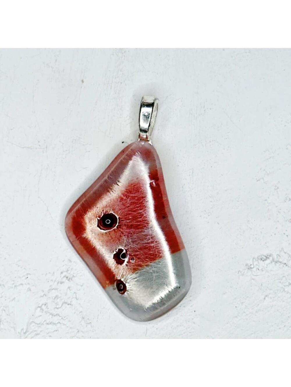 483u. Orange Glass Pendant